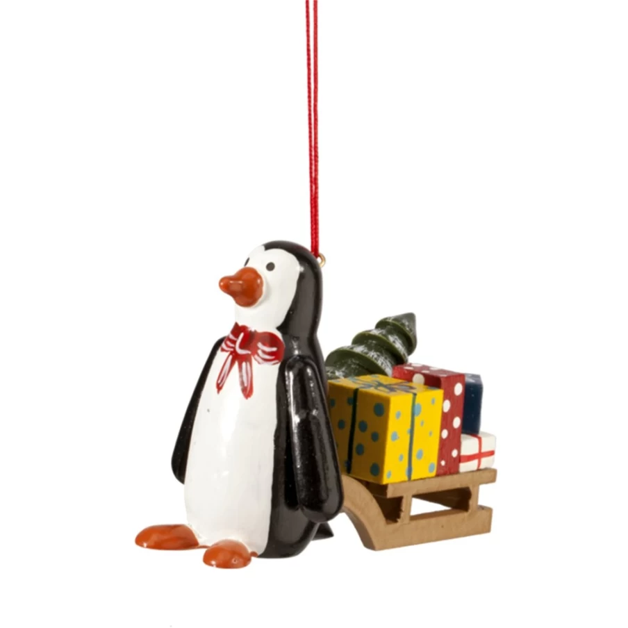 "Käthes Original Handcrafted Penguin With Sleigh Christmas Decoration"