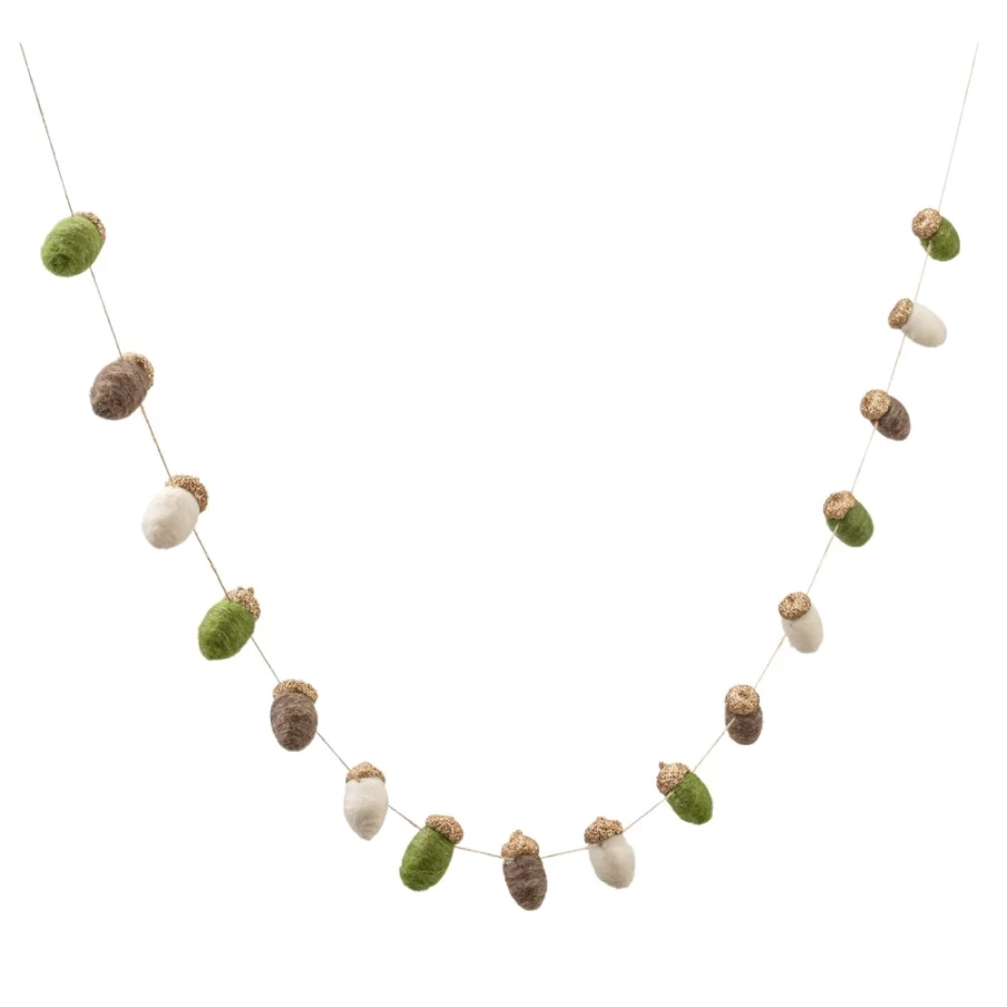 "Käthe Wohlfahrt Felt Acorn Garland – Handmade Christmas Decoration"