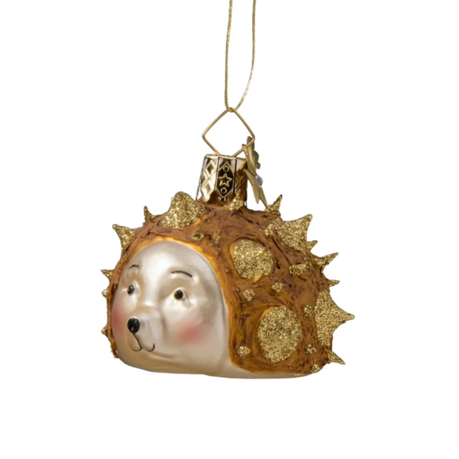 "Poesie in Glas Hedgehog Glass Ornament – Handmade Decorative Figurine"