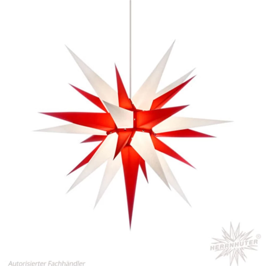 Herrnhuter Sterne 27.6 Inch White and Red Paper Star Christmas Decoration