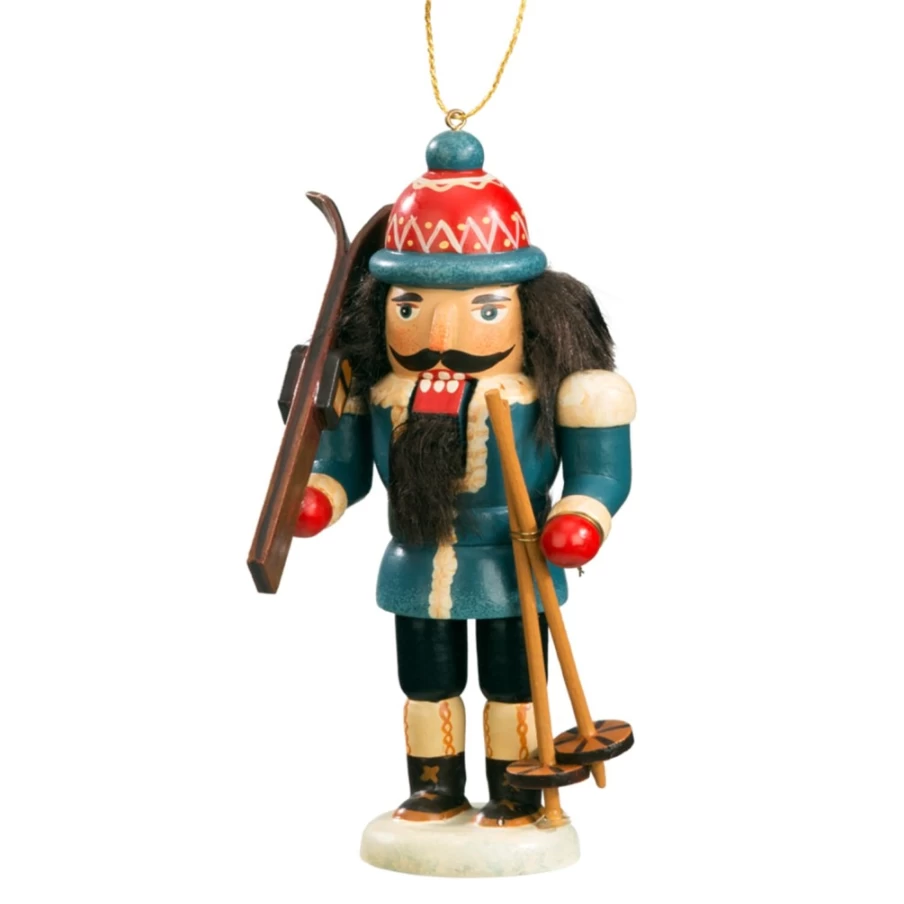 Käthes Original Miniknackl "Skier" Christmas Figurine - 3.7 Inch Handcrafted Holiday Decoration