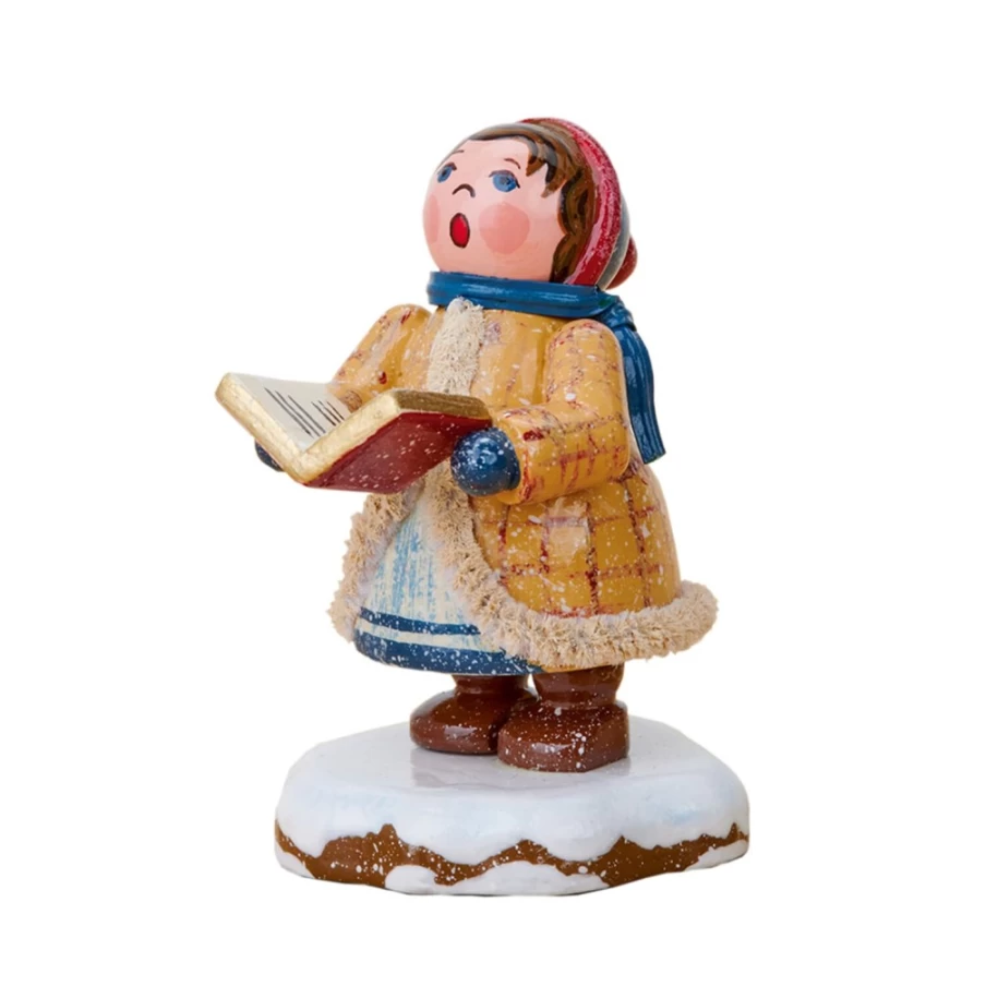 "Hubrig Volkskunst Winter Carol Singer Johanna Figurine – Handcrafted Christmas Decoration for Children"