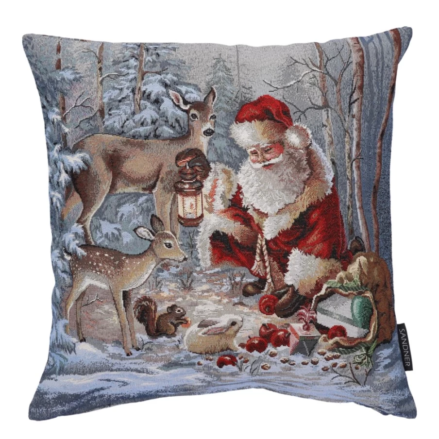 Sandner Christmas Eve In The Forest Cushion Cover - Festive Holiday Decor