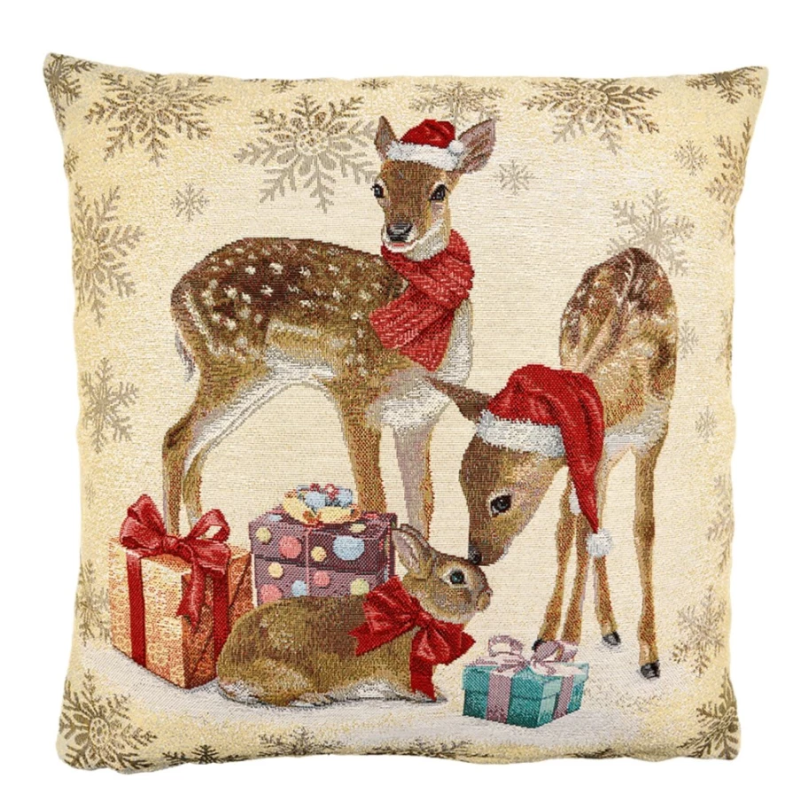 Sandner Christmas Animals Decorative Cushion Cover - Festive Holiday Pillow Case for Home Decor