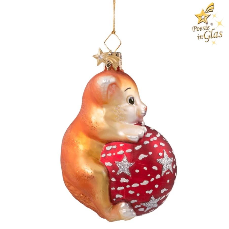 "Poesie in Glas Kitty Cat Bauble – Adorable Glass Ornament for Cat Lovers"