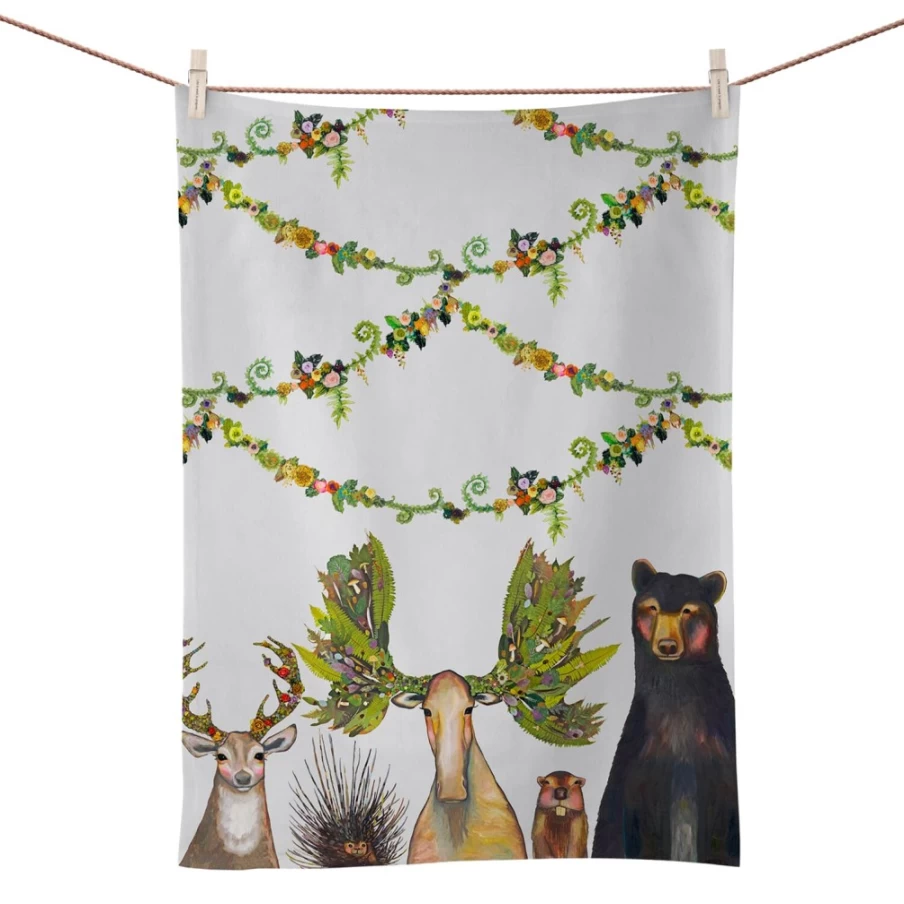 Käthe Wohlfahrt The Forest Five Tea Towel - Premium Christmas Themed Kitchen Towel