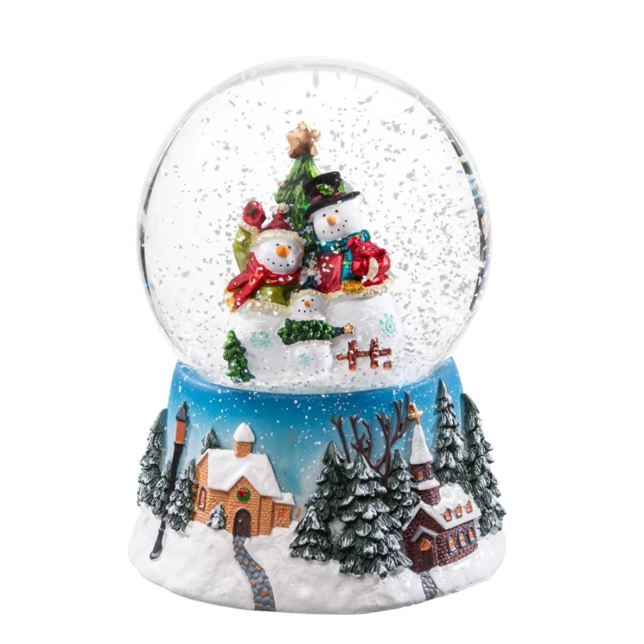 Käthe Wohlfahrt Snowman Family Snow Globe - Handcrafted Christmas Decoration Collectible