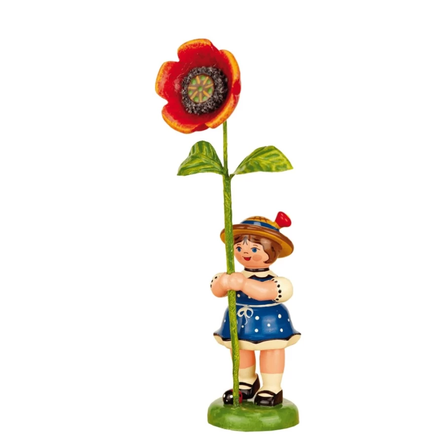 "Hubrig Volkskunst Handmade Poppy Flower Decor – Floral Children’s Room Art"