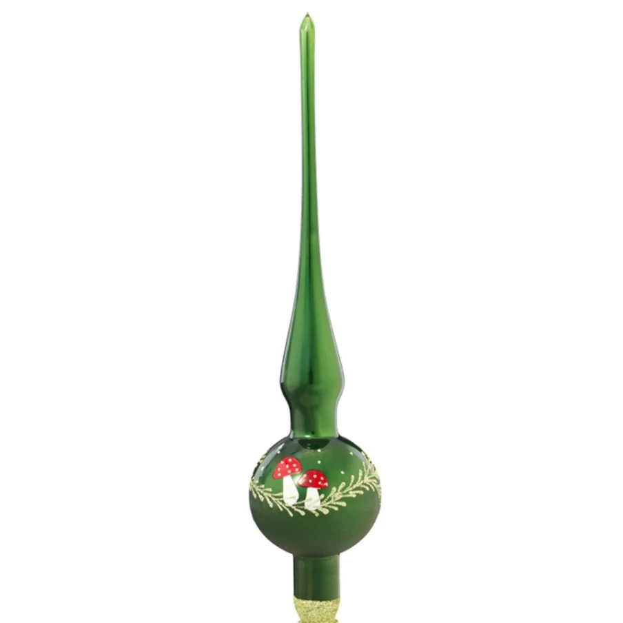 "Käthe Wohlfahrt Green Mushroom Tree Topper - Christmas Decoration"