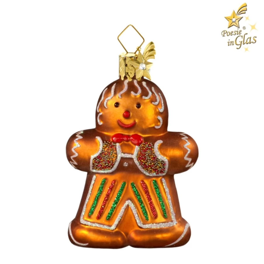 "Poesie in Glas Gingerbread Boy Cookie - Festive Holiday Treat"