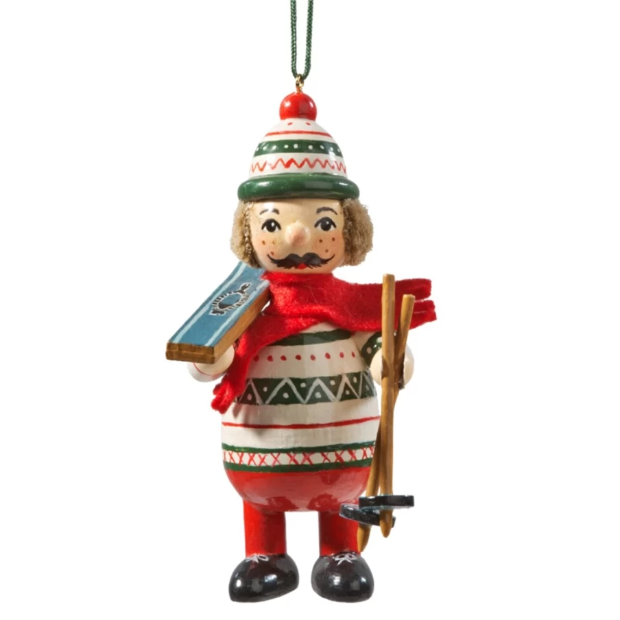 Käthes Original Wooden Skier Figurine "Wooden Buddy" – Handcrafted Decorative Collectible