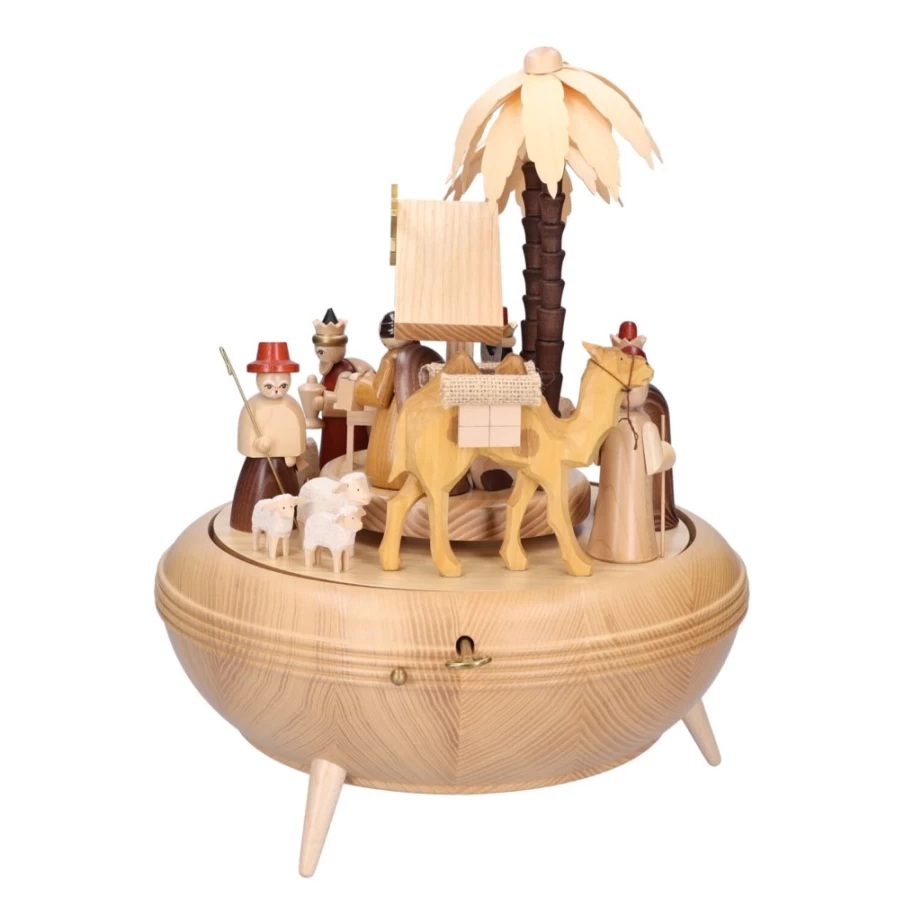 Richard Glässer Nativity Music Box – "Birth of Christ" Handcrafted Christmas Musical Gift