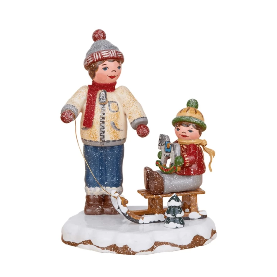 "Hubrig Volkskunst Winter Best Friends Children's Collectible Figurine"