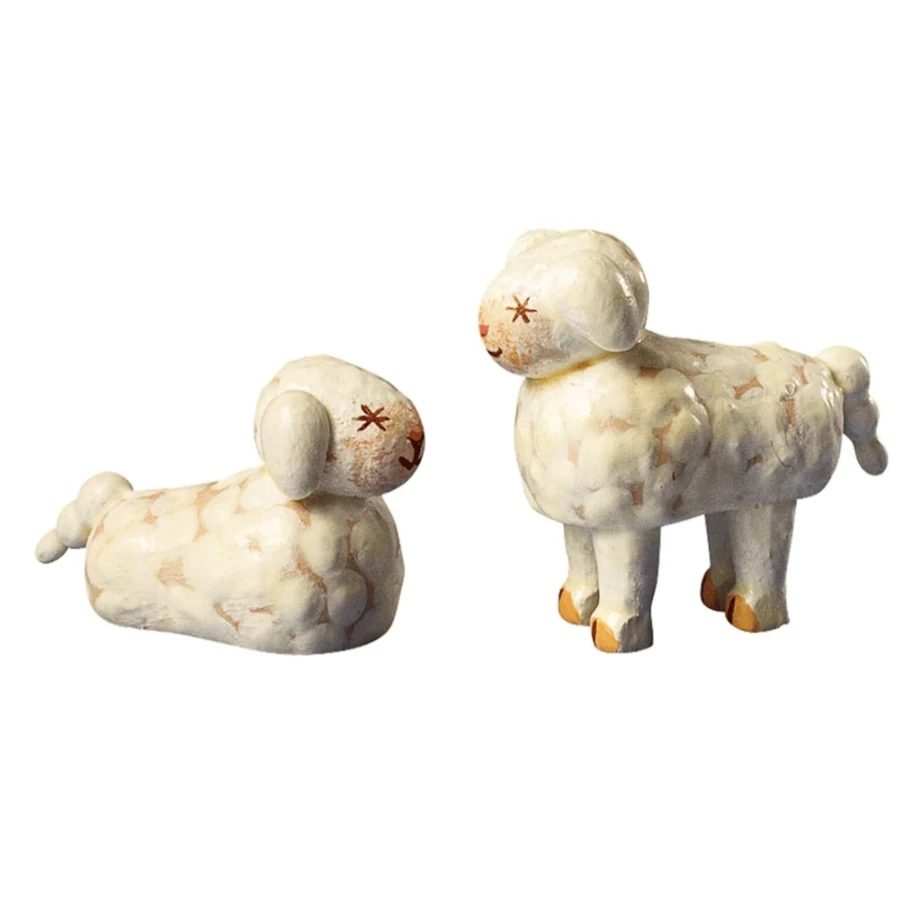 Kindertraum Sheep Figurine Set: 2 Standing and 3 Lying Realistic Farm Animal Decor