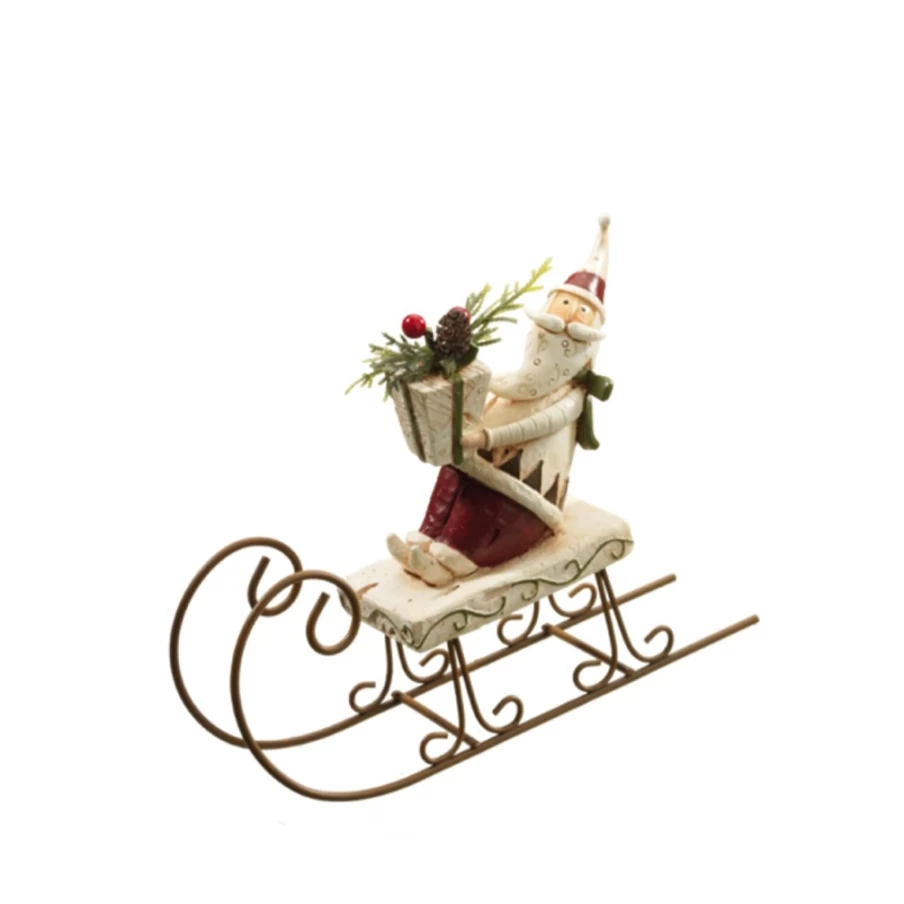 "Käthe Wohlfahrt Santa Claus On Sledge Christmas Decoration – Handcrafted German Holiday Collectible"