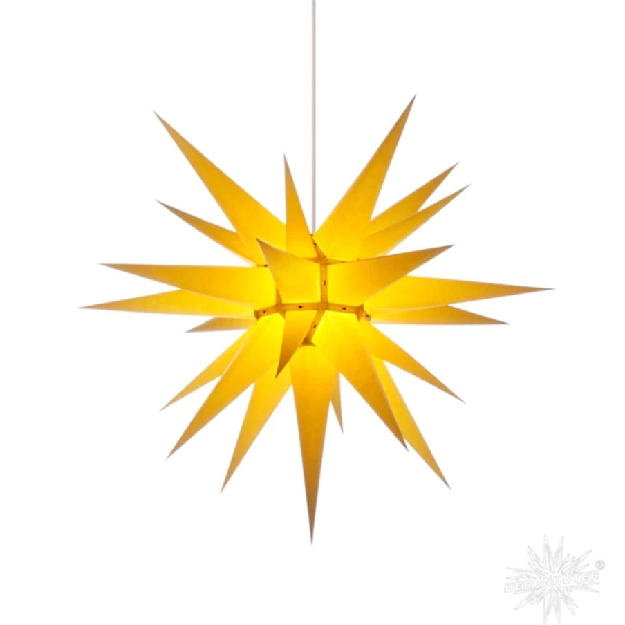 Herrnhuter Sterne Premium Yellow Paper Star Decoration – 27.6 Inch Large German Christmas Origami Star