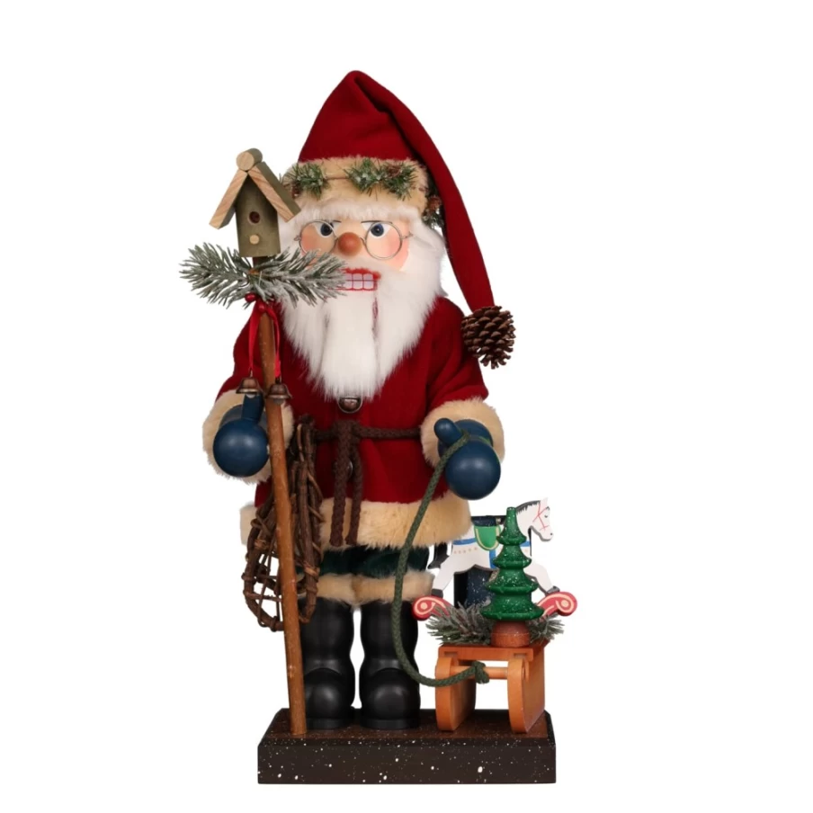 Christian ULBRICHT 18.5 Inch Santa Nutcracker with Sledge - Handcrafted German Christmas Decoration