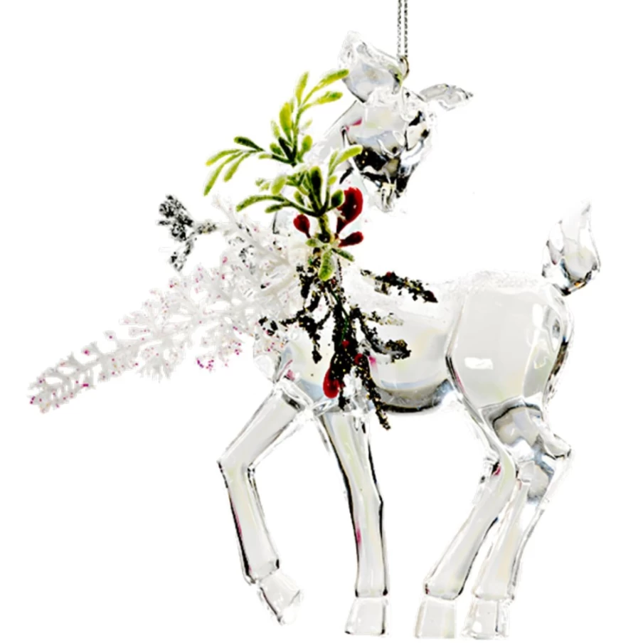 "Käthe Wohlfahrt Acrylic Reindeer Christmas Decoration – Handcrafted Figurine"