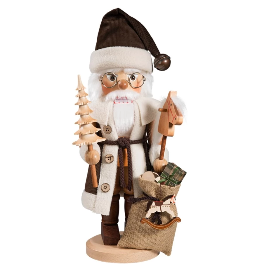 Christian ULBRICHT 16.3 Inch Santa Claus Nutcracker with Gift Bag - Handcrafted German Christmas Decor