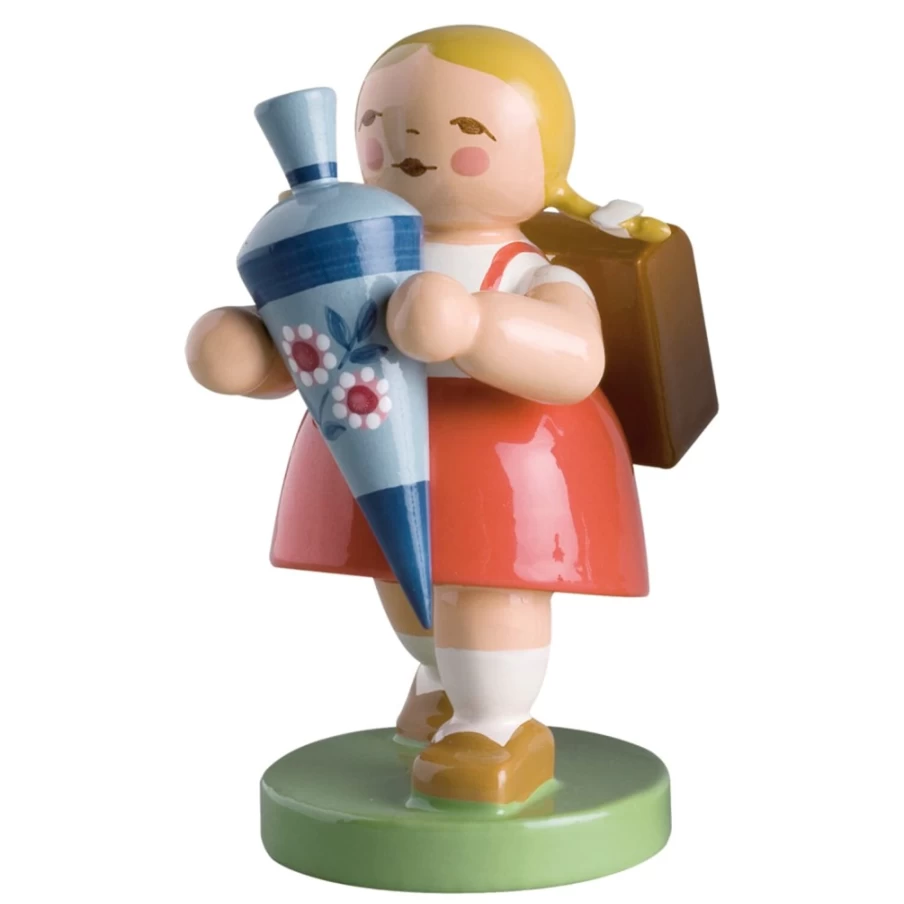 "WENDT & KÜHN Collectible School Girl Figurine with Braids - Handcrafted German Decorative Statue"