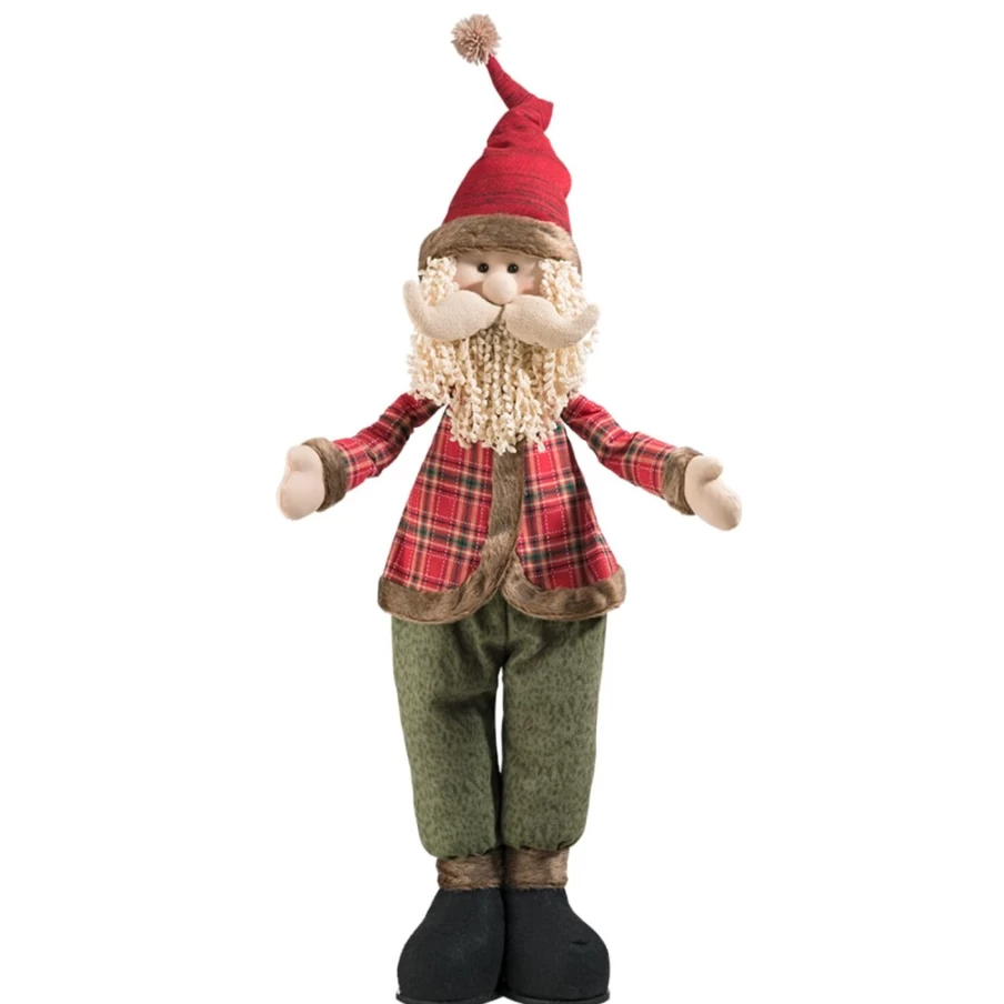 "Käthe Wohlfahrt Chequered Santa Claus Christmas Decoration – Traditional German Holiday Ornament"