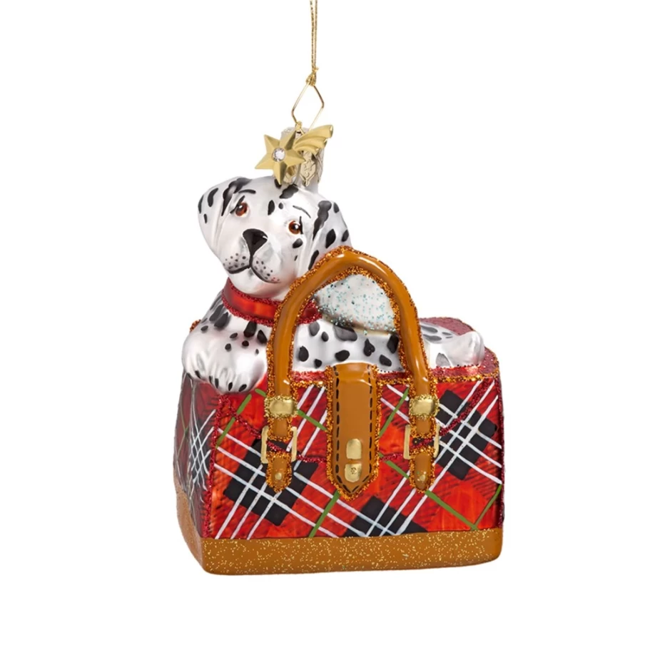 "Poesie in Glas Tartan & Dalmatian Print Handbag – Stylish Designer Crossbody Bag"