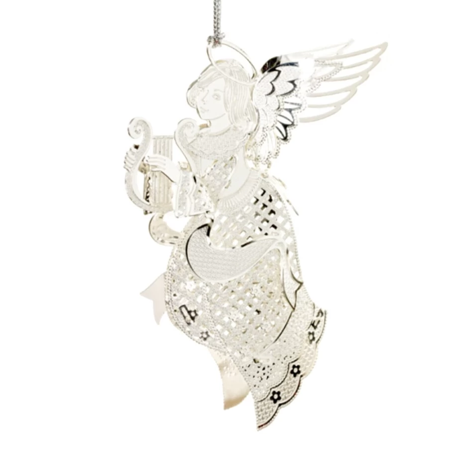 "Käthe Wohlfahrt Angel Silver-Plated Christmas Ornament – Decorative Holiday Collectible"