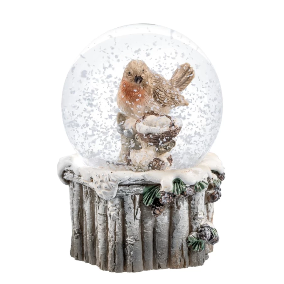 Käthe Wohlfahrt Robin Snow Globe - Handcrafted Christmas Decoration Collectible