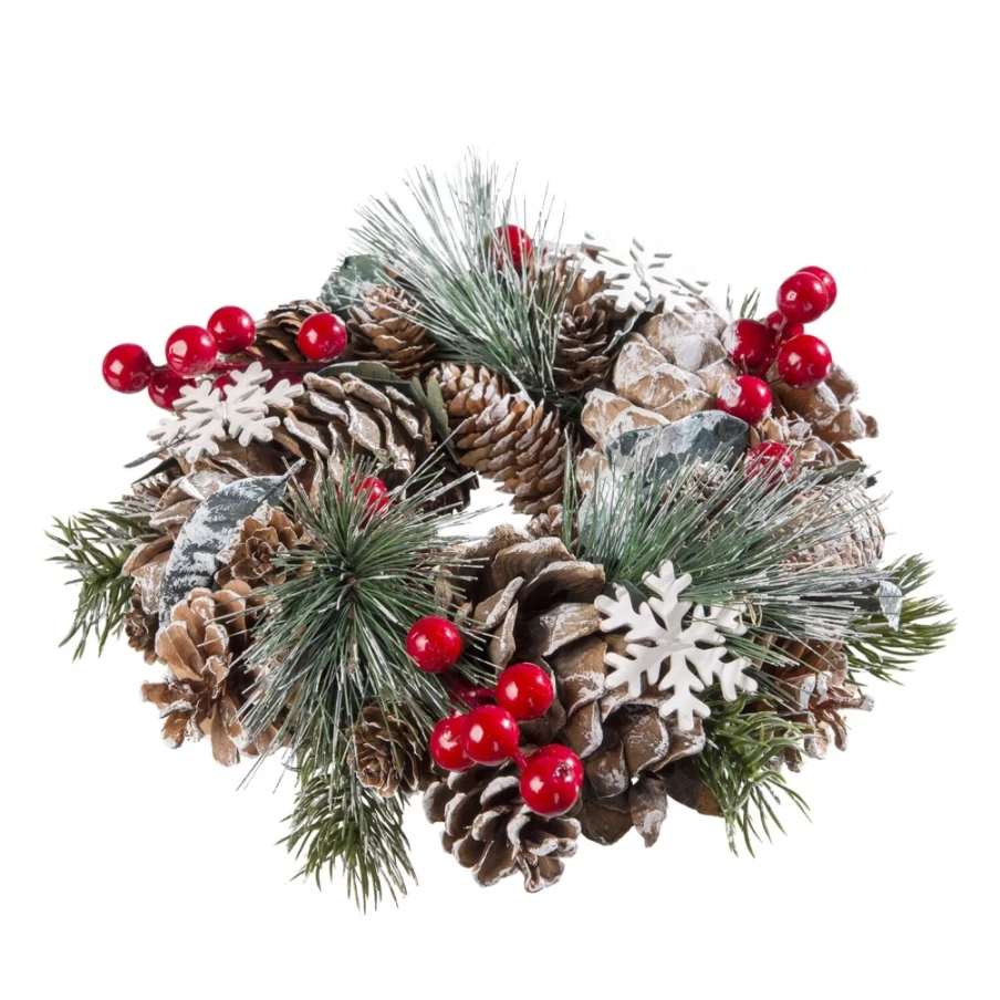 "Käthe Wohlfahrt Red Fruit & Pinecone Christmas Wreath for Door or Table Decoration"