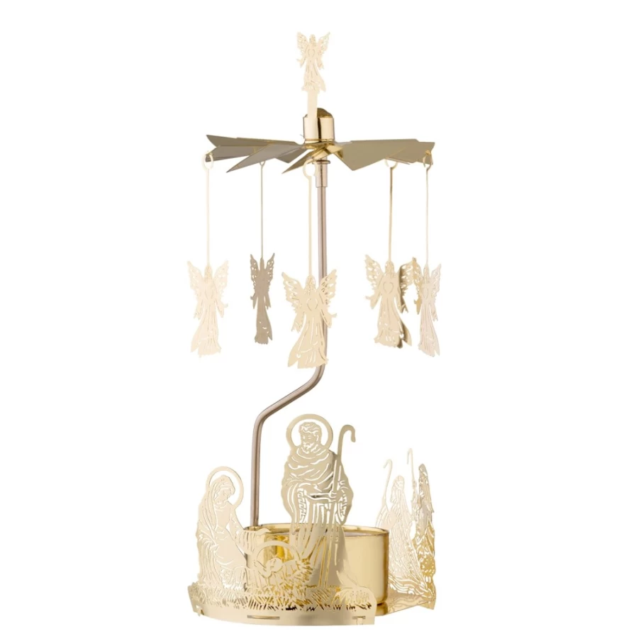 Käthe Wohlfahrt Gold Tealight Mobile Holy Family Christmas Decoration