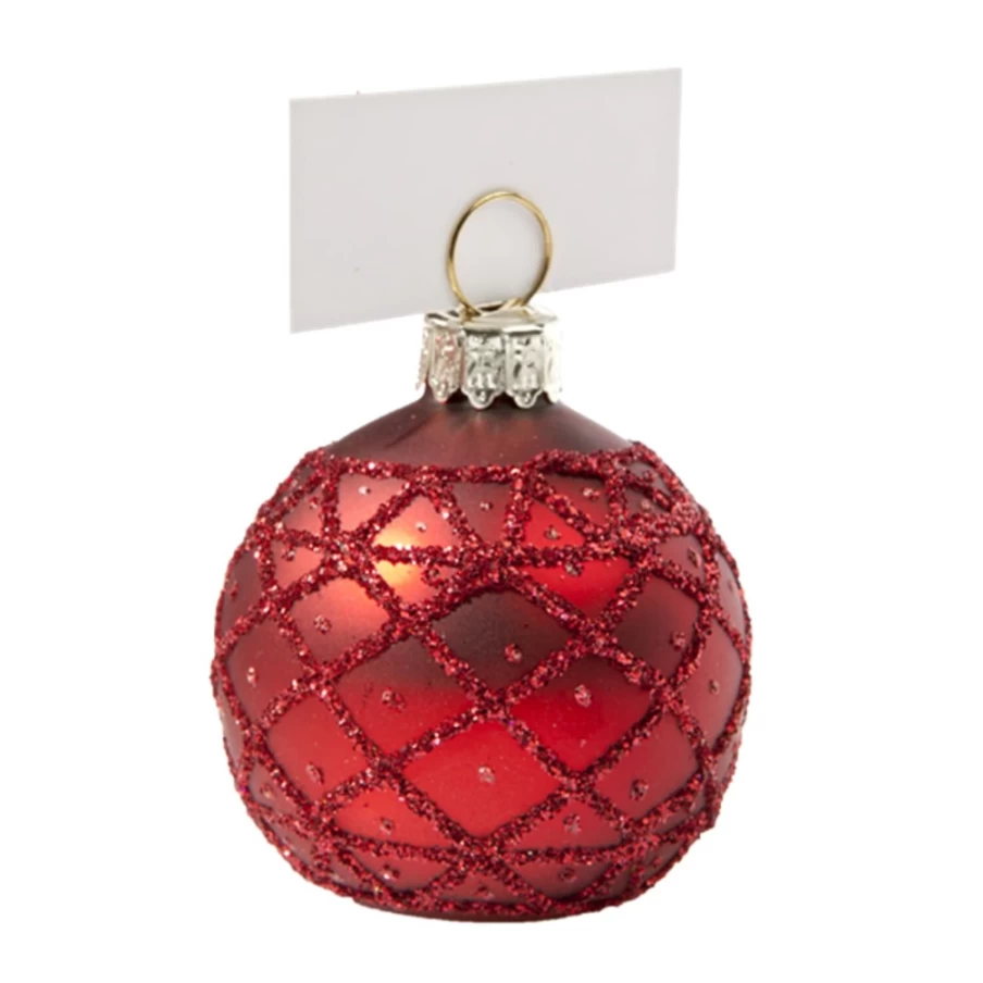 Käthe Wohlfahrt Red Leather Card Holder with Ball Chain - Secure & Stylish Wallet Accessory