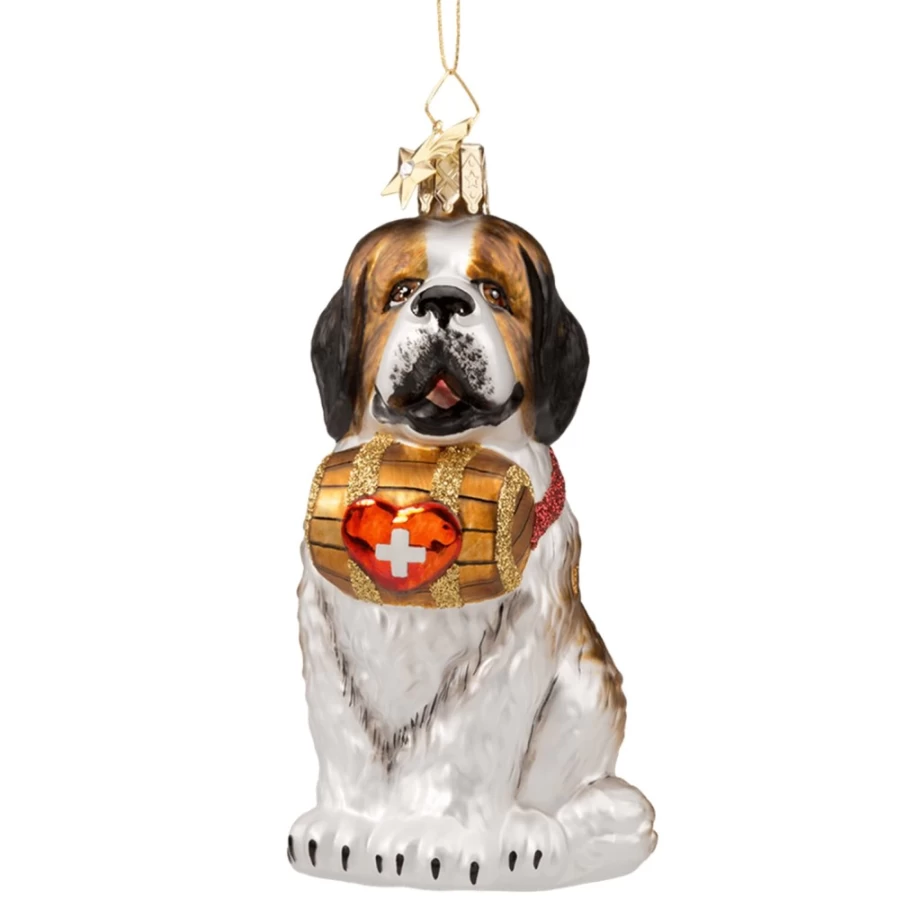 "Poesie in Glas St. Bernard Dog Figurine - Handcrafted Collectible Decor"