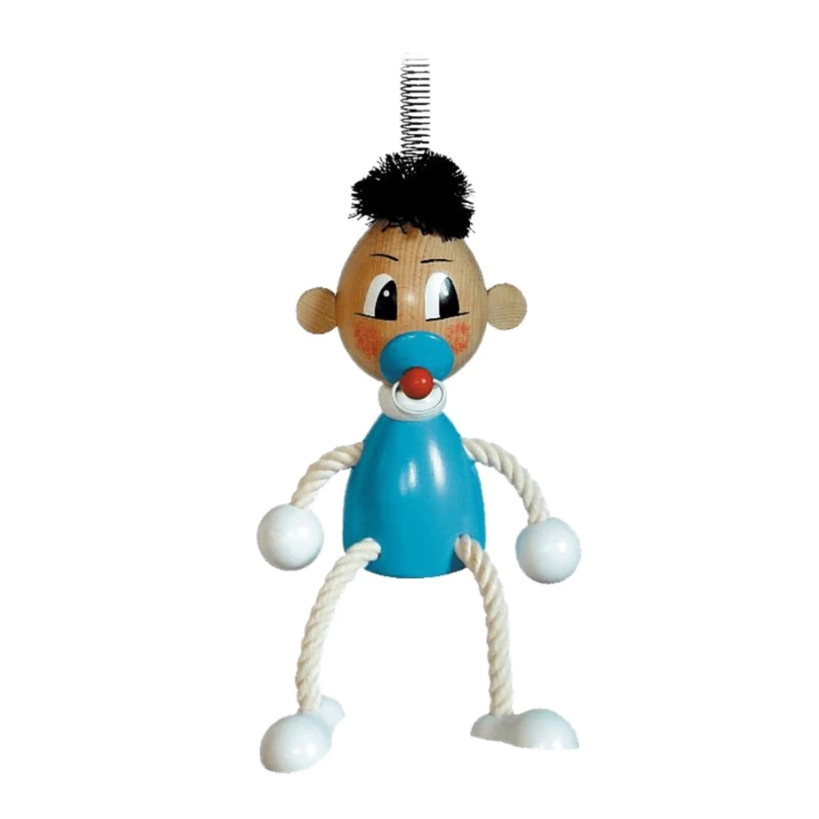 Käthe Wohlfahrt Handmade Swinging Baby Boy Figurine - Christmas Ornament Collectible