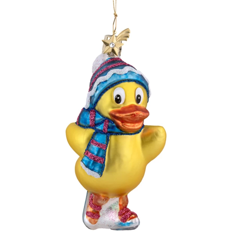 "Poesie in Glas Skating Schnatterinchen - Elegant Handcrafted Glass Figurine for Collectors"