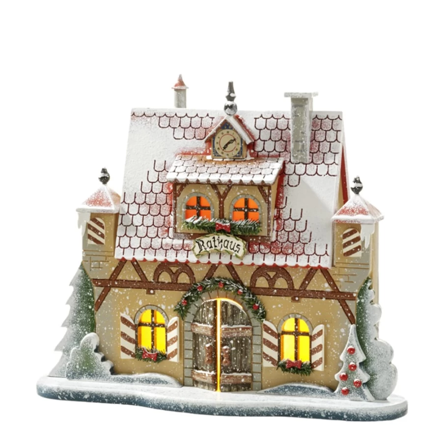 "Käthes Original City Hall Illuminated Collectible Souvenir – Handcrafted German Miniature Building"