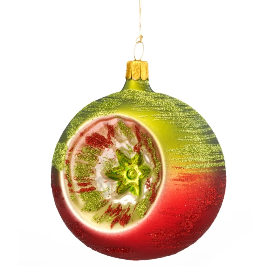Käthe Wohlfahrt 8cm Reflective Glass Christmas Bauble Ornament
