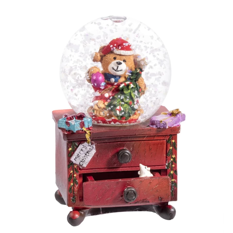 Käthe Wohlfahrt Christmas Snow Globe "Teddy's Christmas Surprise" Collectible Holiday Decoration