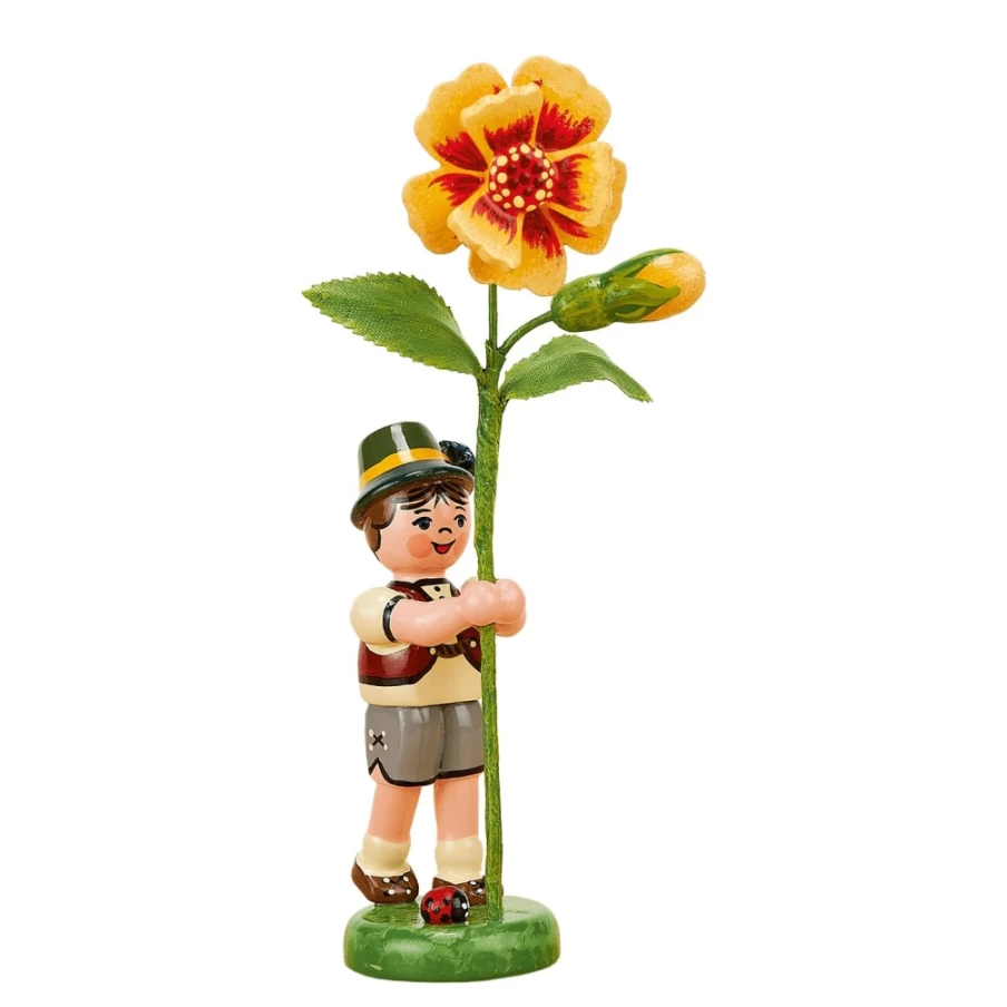 "Hubrig Volkskunst Flower Children Marigold Decorative Art Piece"