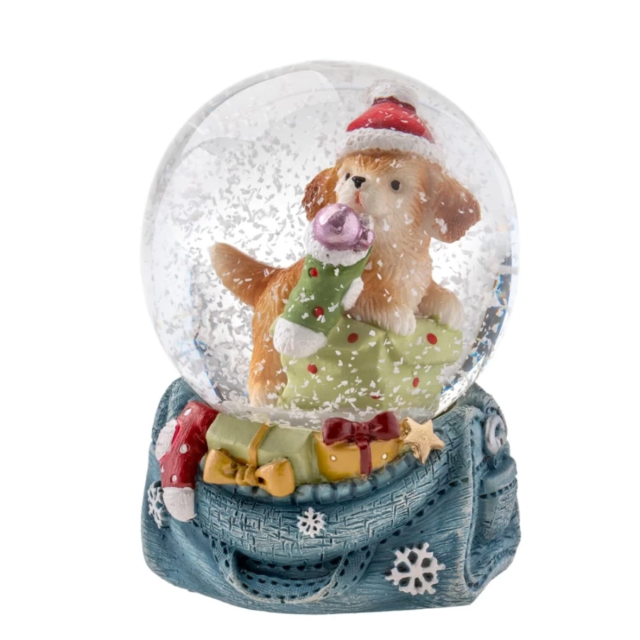Käthe Wohlfahrt Christmas Dog Snow Globe – Handcrafted Holiday Decoration