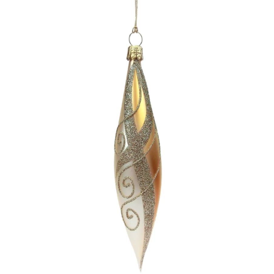 "Käthe Wohlfahrt Golden Christmas Cone with Elegant Gold Decorations"