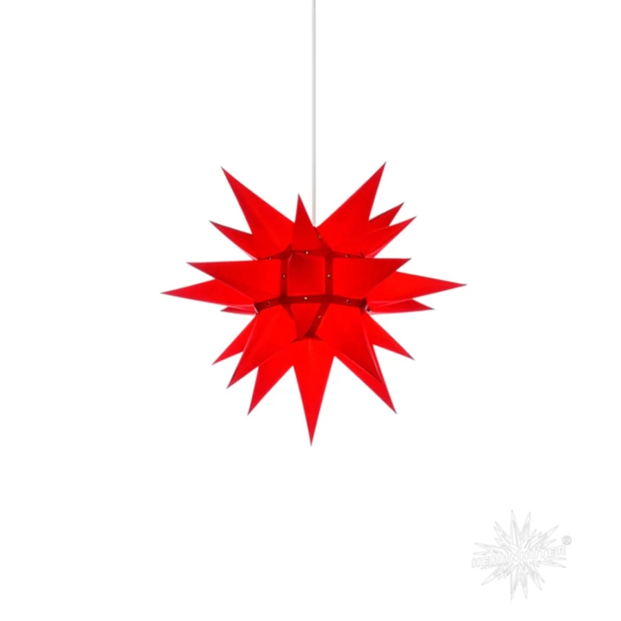 Herrnhuter Sterne Red Paper Star Decoration, 15.75 Inch Christmas Ornament, Traditional German Folded Star