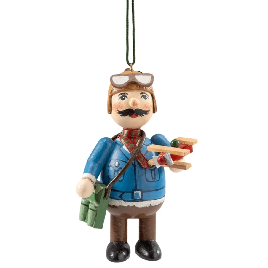 Käthes Original Wooden Pilot Buddy - Handcrafted Wooden Airplane Toy for Kids & Collectors