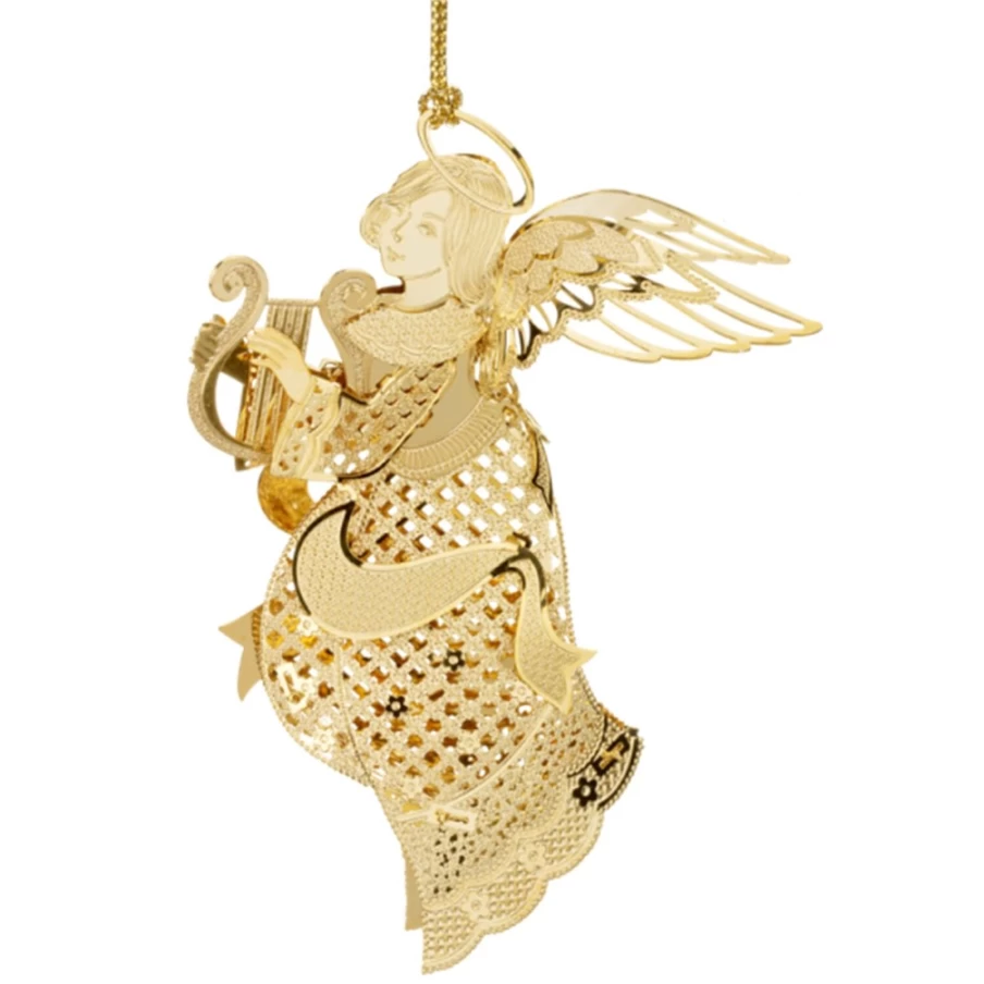 "Käthe Wohlfahrt Angel Gold-Plated Christmas Ornament - Elegant Holiday Decor"