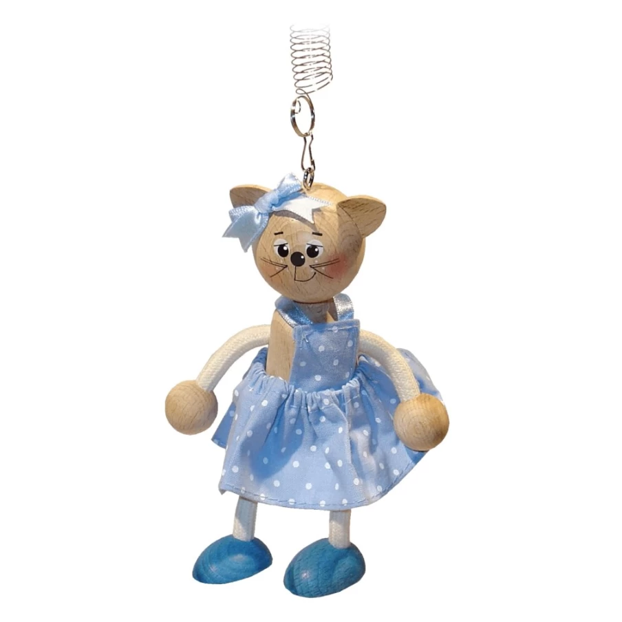 Käthe Wohlfahrt Collectible Catgirl Swinging Figure - Handcrafted Decorative Ornament