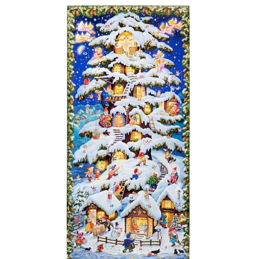 Käthe Wohlfahrt Wood House Advent Calendar - Christmas Countdown Decor