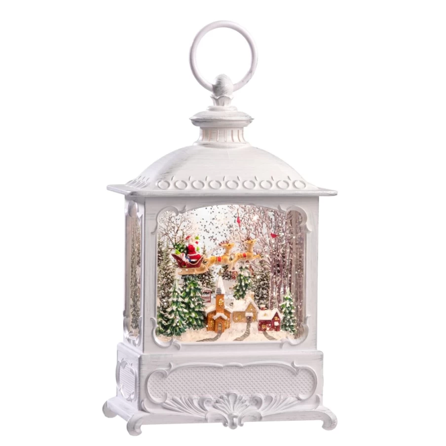 KONSTSMIDE LED Snow Lantern with Santa Claus Design for Outdoor Christmas Decorations