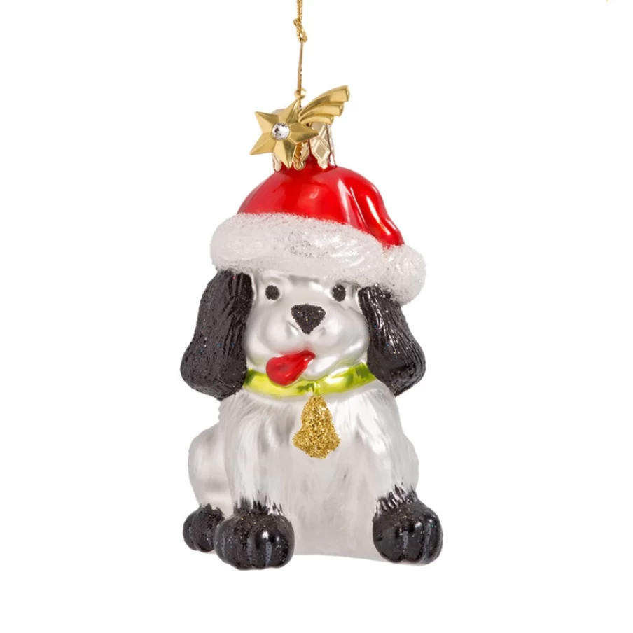 "Poesie in Glas Christmas Dog Ornament – Festive Holiday Pet Decor"