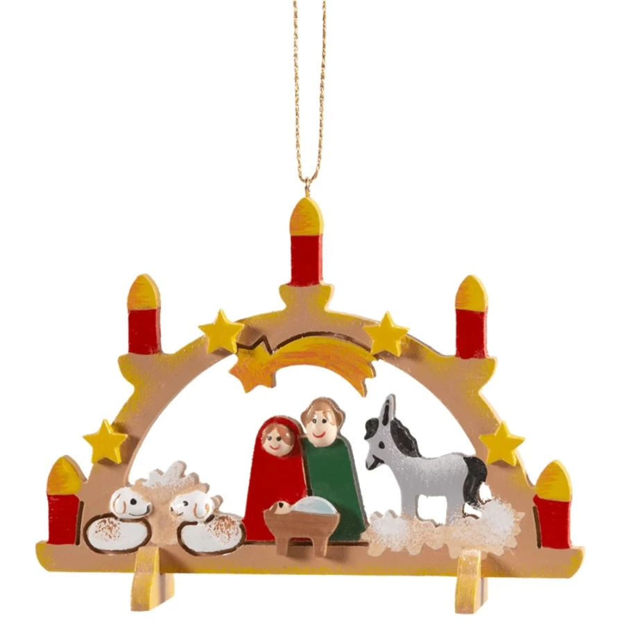"Käthes Original Schwibbogen - Holy Family Christmas Arch Light German Handcrafted Decor"
