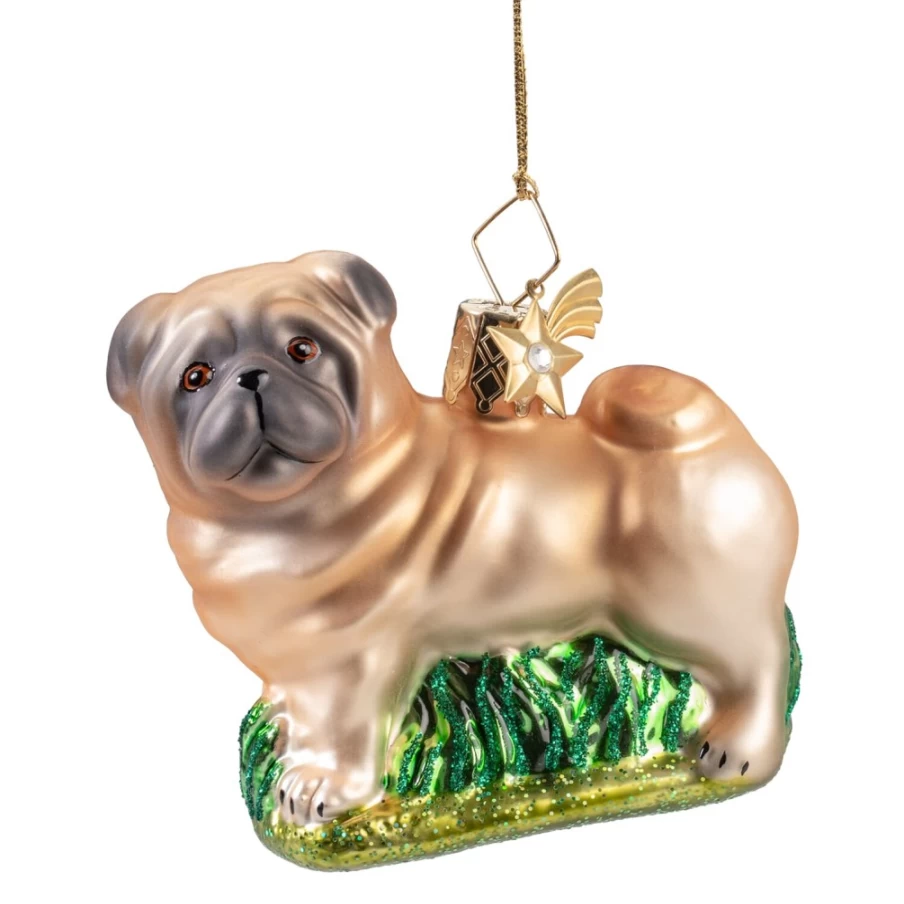 "Poesie in Glas Pug - Unique Handcrafted Collectible Figurine"
