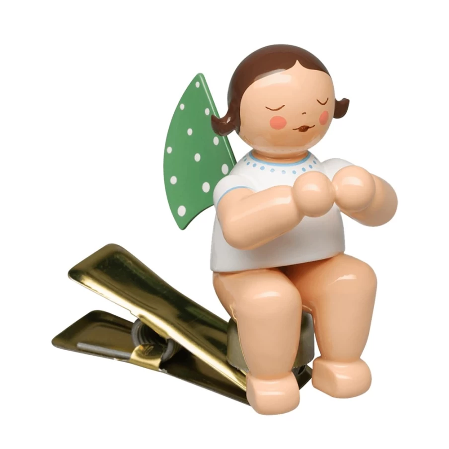 "WENDT & KÜHN Angel Praying Clip-On Figurine – Handcrafted Collectible Ornament"